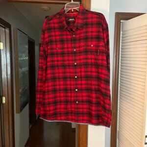 Orvis Red and Black Flannel Men's Shirt Size L